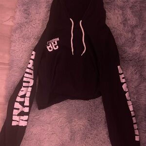 Female Black Brooklyn NYC Hoodie with White Print